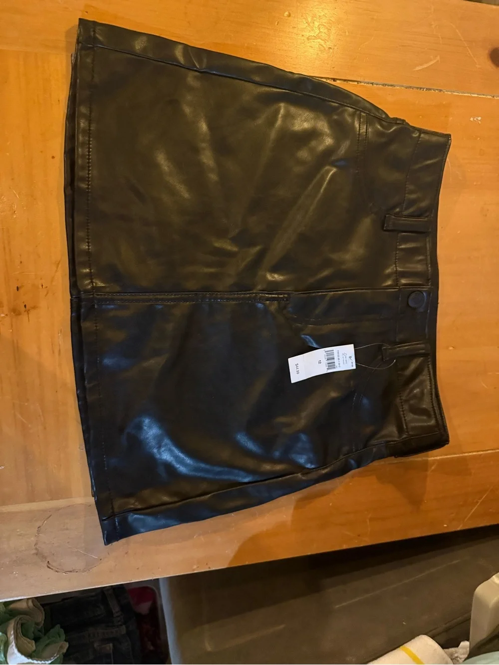 Gap girls Black Faux Leather Mini Skirt